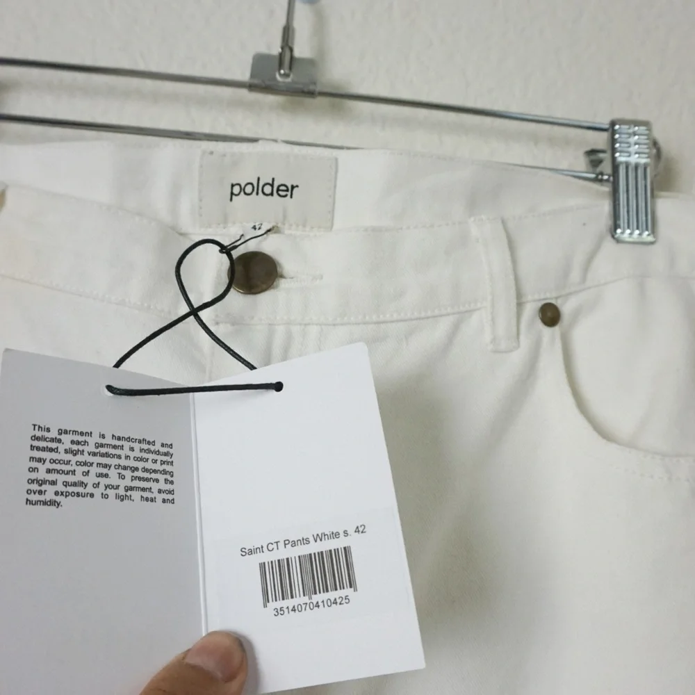 Polder‎ St. Ct white high rise wide leg pants